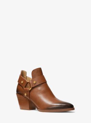 Pamela Burnished Leather Ankle Boot 